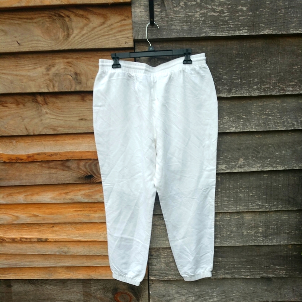 NY Collection NWT Linen/Polyester/Rayon Fancy Ankle Pants Large NEW